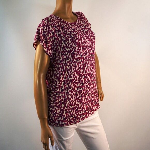 Halogen Sleeveless Top Women Size Medium Pink Purple Print - Picture 6 of 10